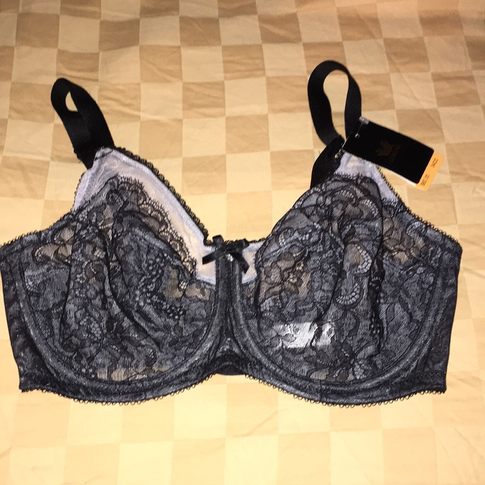 Wacoal NWT 34DD BLACK N NUDE LACE SEXYAF BRA